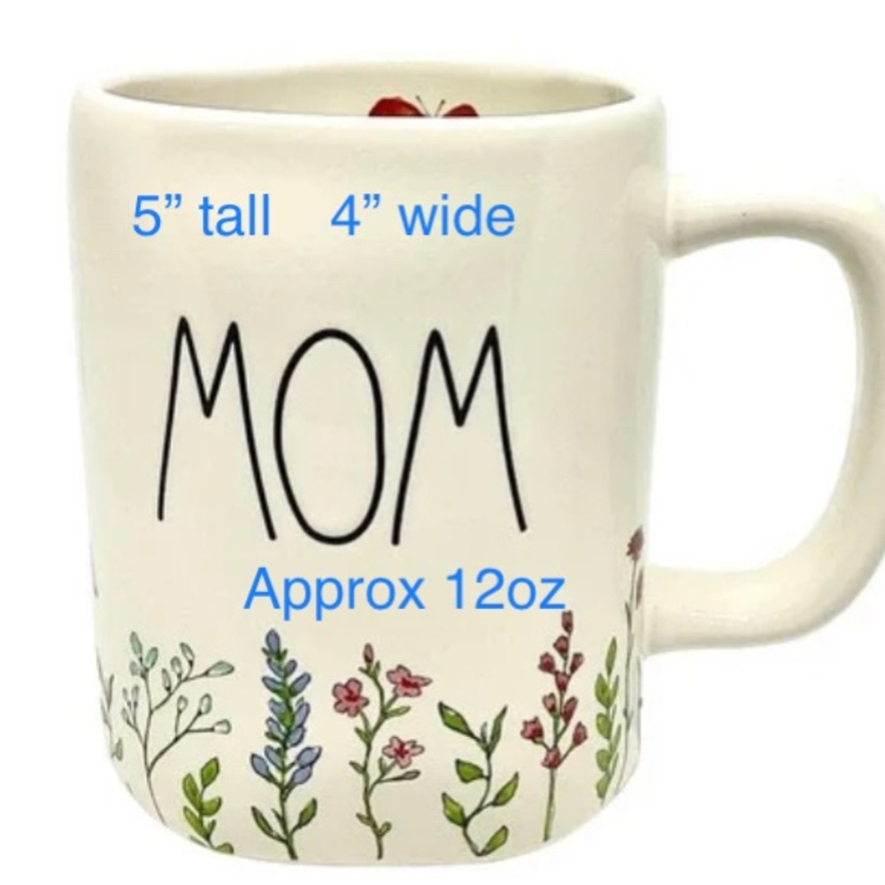 1 of 3  Rae Dunn White MOM mug 🪴 motif 💐  🌺 - Picture 5 of 9